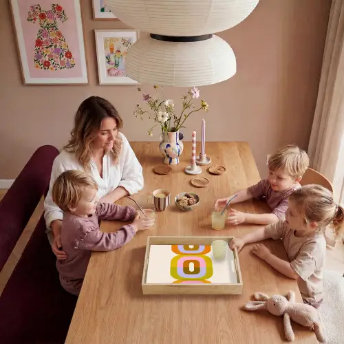 Stapel - Vormen - Geblokt - Oranje Dienblad Rechthoek middel -sfeer4