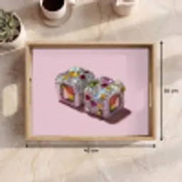 Sushi - Rolletjes - Steentjes - Kleurrijk Dienblad Rechthoek middel -USP_Formaat
