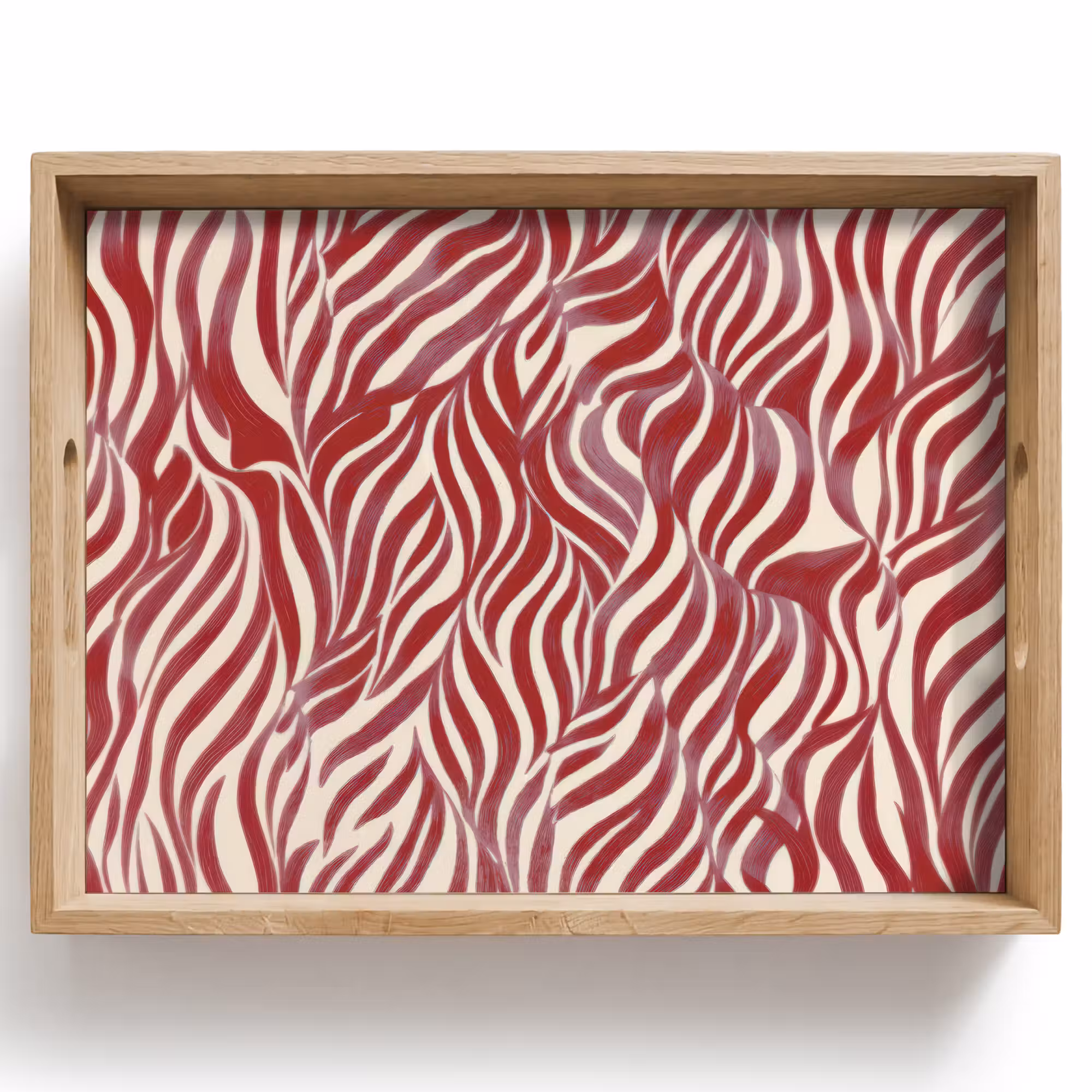 Tray - Wavy shapes - Abstract - Red