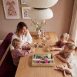 Vrouw - Kat - Bloemen - Kopje - Retro Dienblad Rechthoek middel -sfeer4