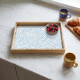 Zebra - Motief - Blauw - Wit Dienblad Rechthoek middel 911 -sfeer2