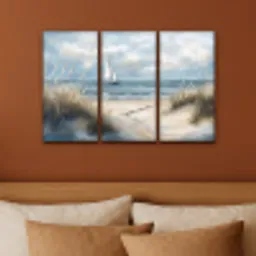 Strand - Verf - Natuur - Boot Canvas - Meerluiken 3 luik klein -sfeer2