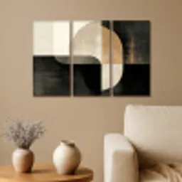 Vormen - Abstract - Goud Canvas - Meerluiken 3 luik klein -sfeer1