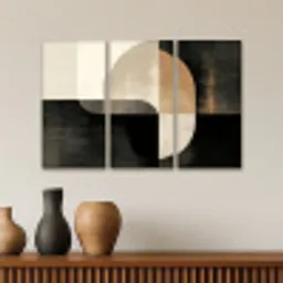 Vormen - Abstract - Goud Canvas - Meerluiken 3 luik klein -sfeer3