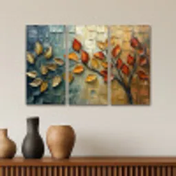 Boom - Bladeren - Natuur - Verflook Canvas - Meerluiken 3 luik klein -sfeer3