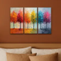 Bomen - Kleurrijk - Modern - Verflook Canvas - Meerluiken 3 luik klein -sfeer2