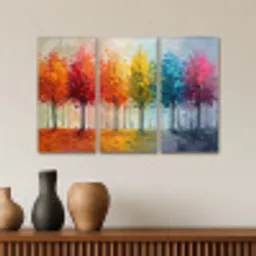 Bomen - Kleurrijk - Modern - Verflook Canvas - Meerluiken 3 luik klein -sfeer3