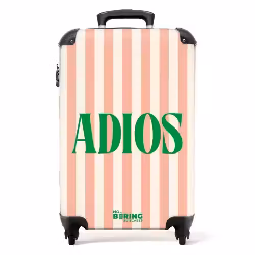 Suitcase - Quotes - Adios salmon pink and cream white — 1
