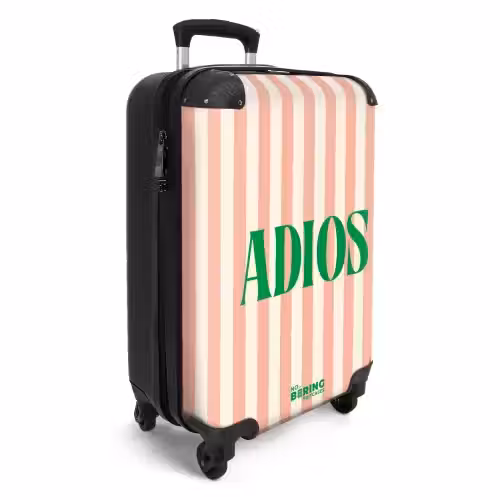 Suitcase - Quotes - Adios salmon pink and cream white — 2