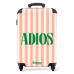 Suitcase - Quotes - Adios salmon pink and cream white — 1