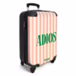 Suitcase - Quotes - Adios salmon pink and cream white — 2