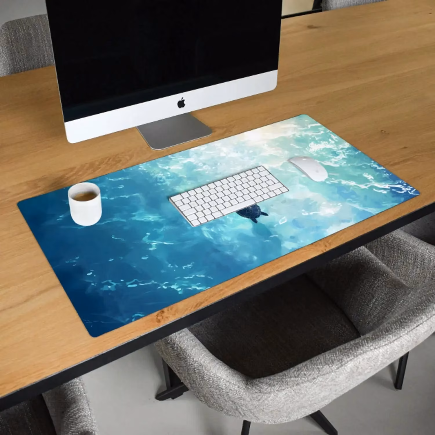 Desk mat - Turtle - Sea - Blue - Sparkle