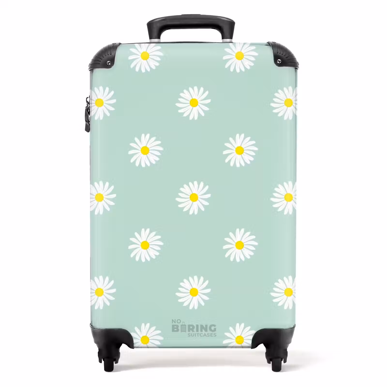 Suitcase - Pastel - Daisies on pastel green background — 1