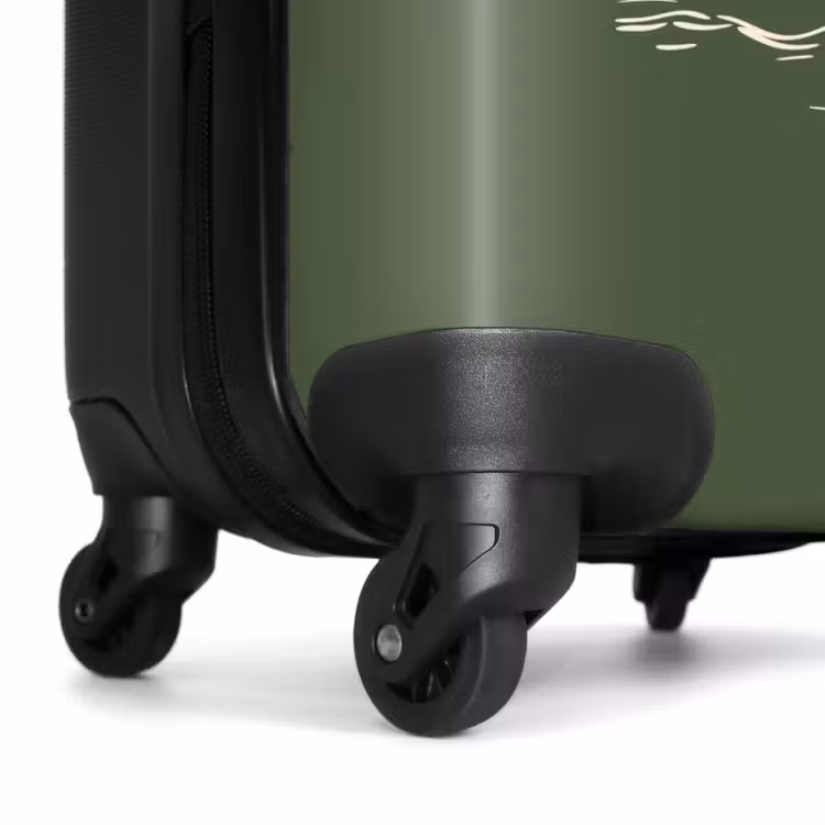 Suitcase - Palm trees - Island on olive green background — 6