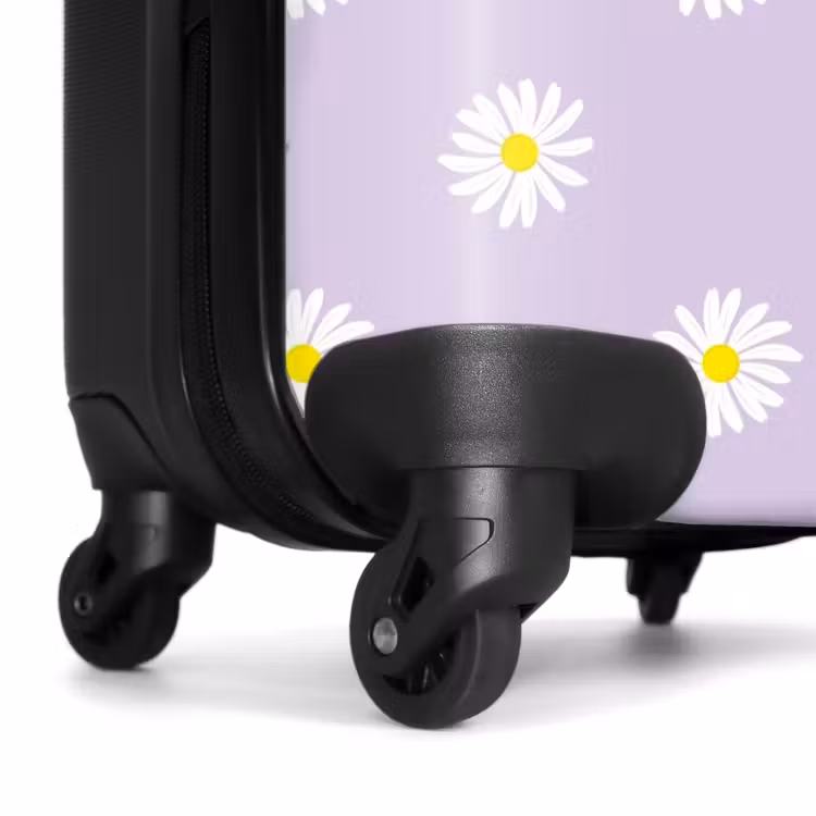 Suitcase - Pastel - Daisies on lavender purple background — 6