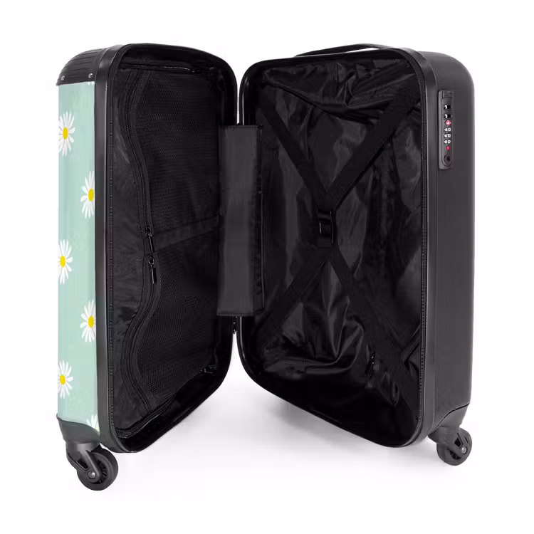 Suitcase - Pastel - Daisies on pastel green background — 3