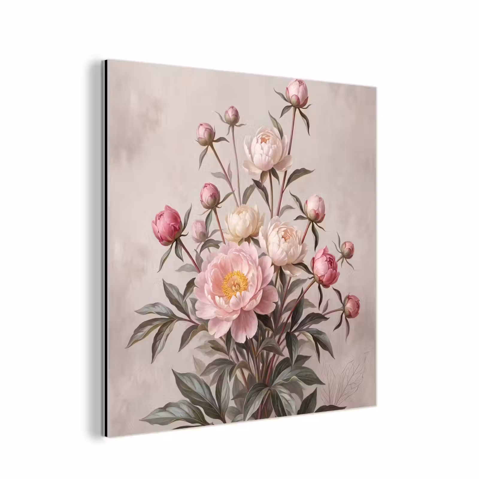aluminium wall art - Peonies - Bouquet - Pink — 1