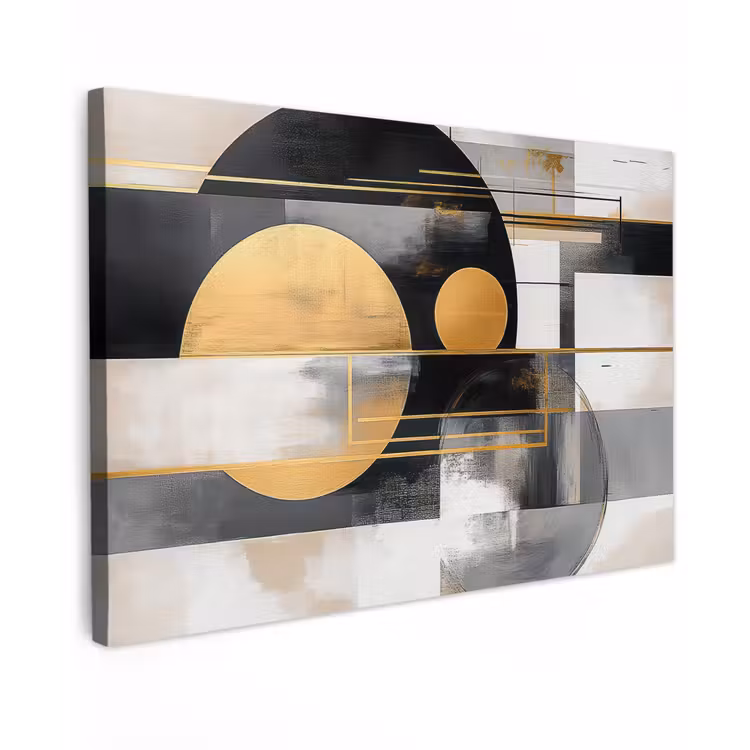 Canvas Print - Abstract - Gold - Silver - Shapes - Aesthetic - Modern — 1