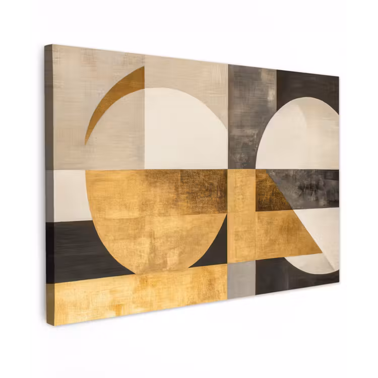 Canvas Print - Abstract - Gold - Gray - Shapes - Geometric — 1