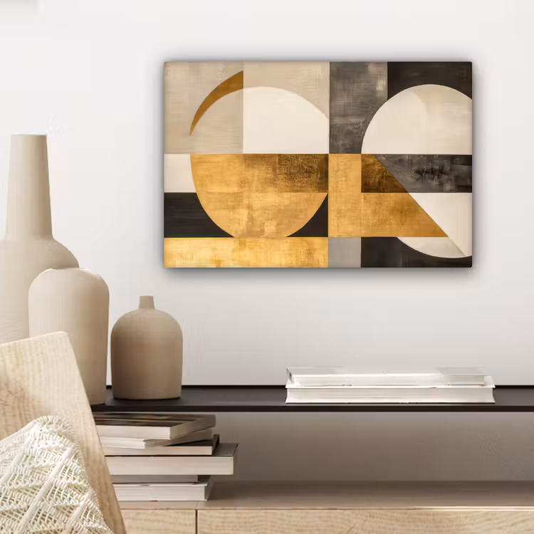 Canvas Print - Abstract - Gold - Gray - Shapes - Geometric — 5