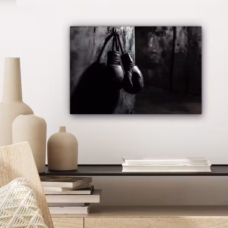 Canvas Print - Boxing gloves - Wall - Dark - Black — 5