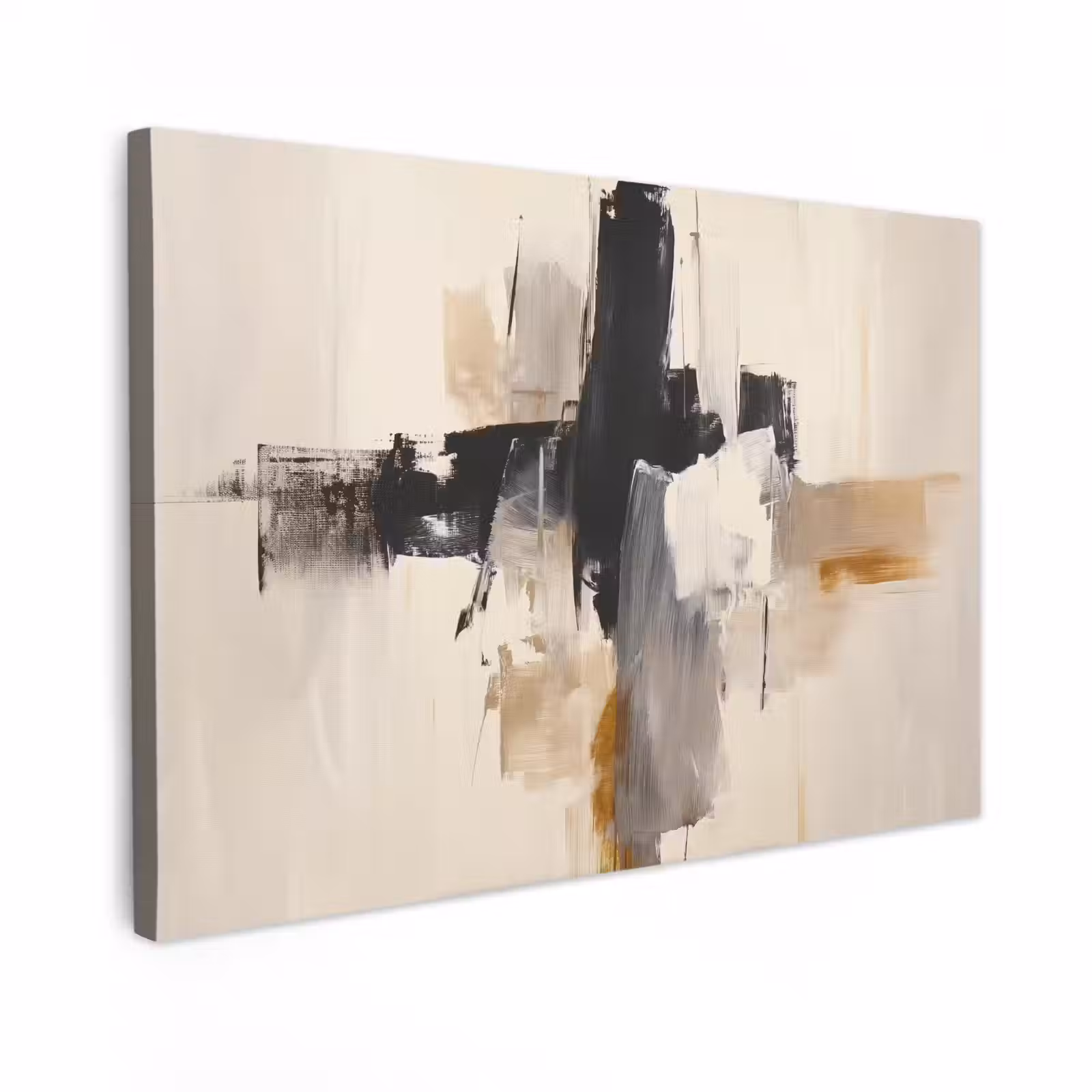 Canvas Print - Brush strokes - Rough - Abstract - Beige — 1