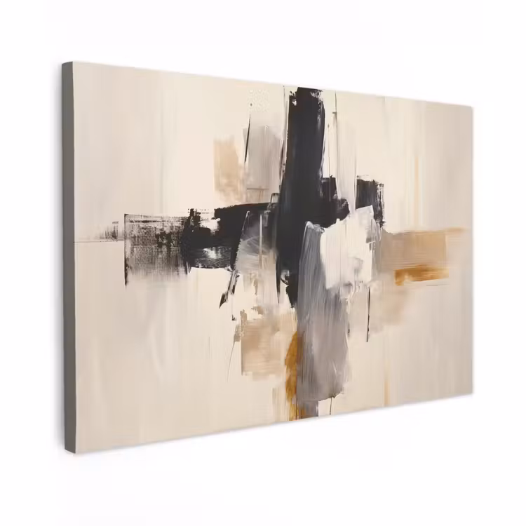 Canvas Print - Brush strokes - Rough - Abstract - Beige — 1