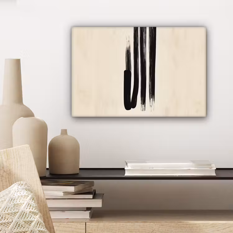 Canvas Print - Brush strokes - Vertical - Black — 5