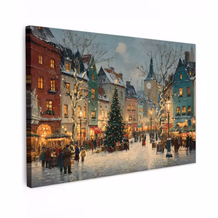 Canvas Print - Christmas atmosphere - Town Square - Colorful — 1