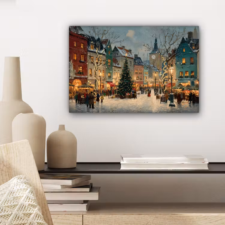 Canvas Print - Christmas atmosphere - Town Square - Colorful — 5