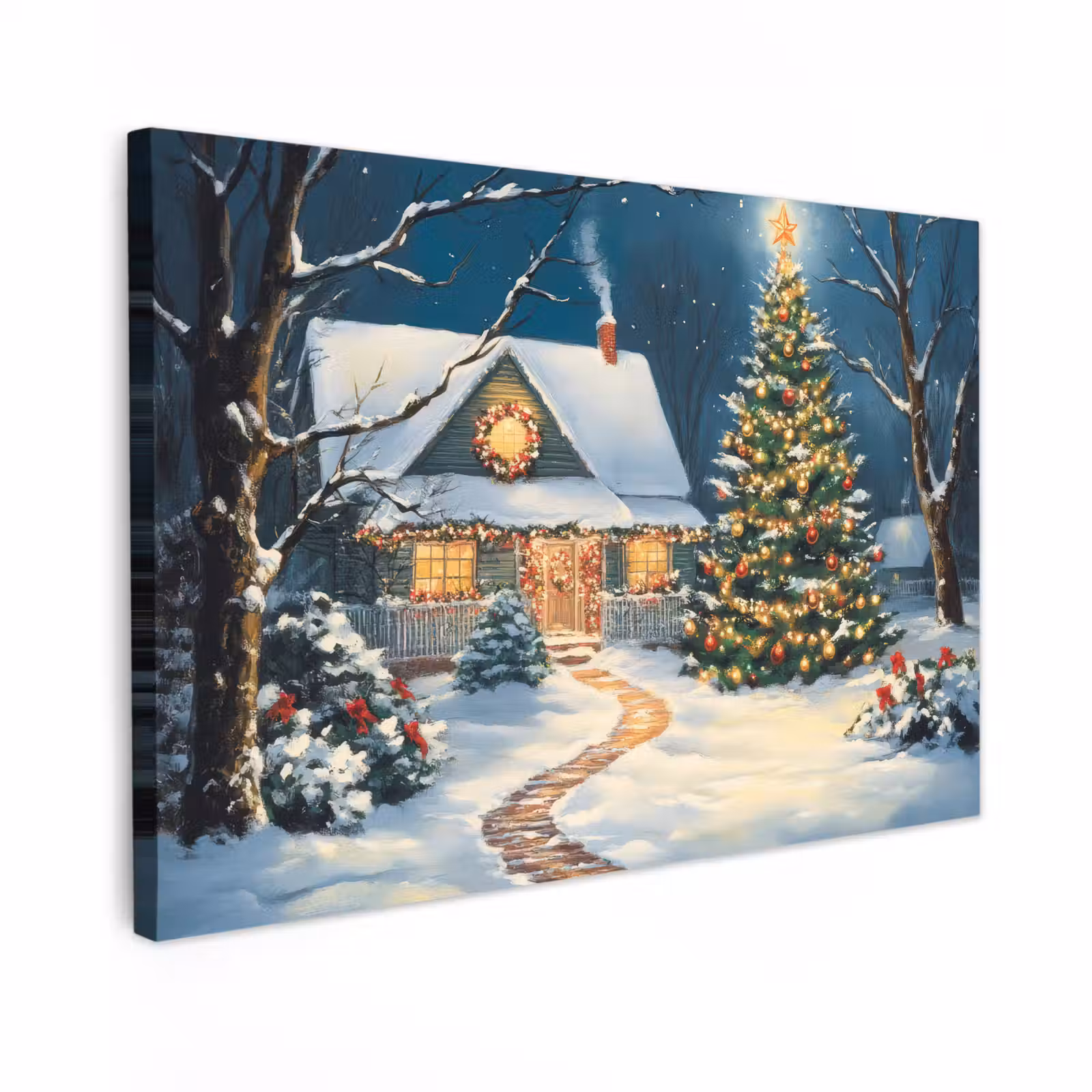 Canvas Print - Christmas - Christmas tree - Winter - House - Snow — 1