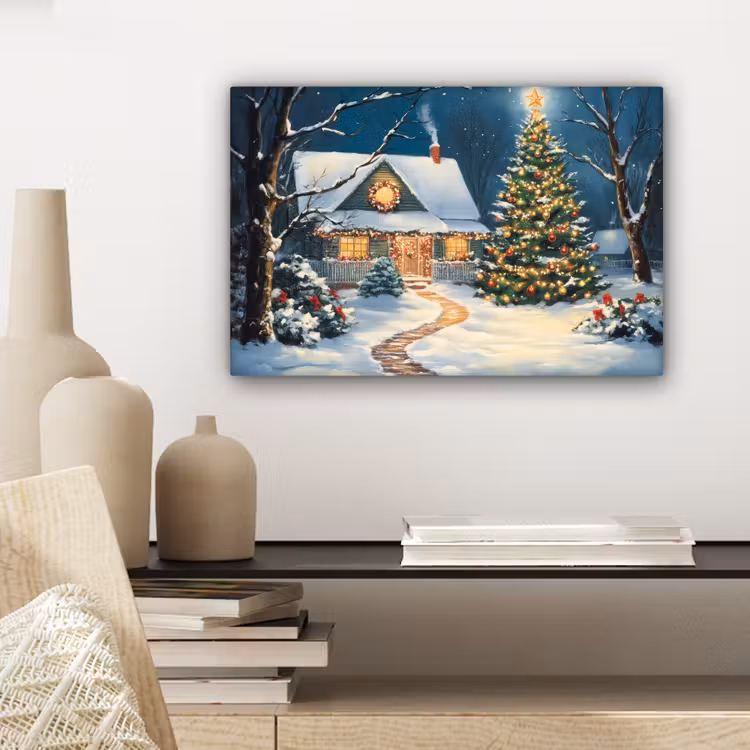 Canvas Print - Christmas - Christmas tree - Winter - House - Snow — 5