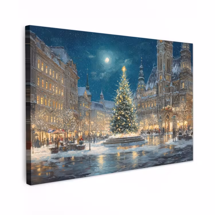 Canvas Print - Christmas Eve - Town Square - Multicolored — 1