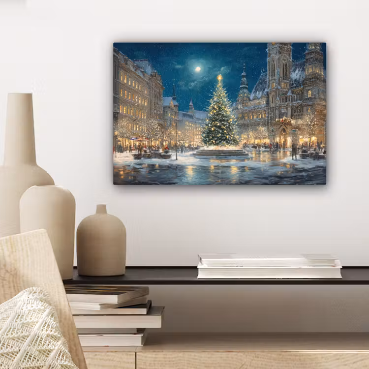 Canvas Print - Christmas Eve - Town Square - Multicolored — 5