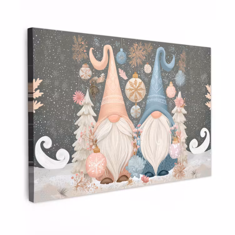 Canvas Print - Christmas - Gnomes - Pastel — 1