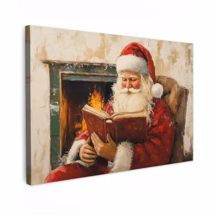Canvas Print - Christmas - Santa Claus - Winter - Open Fireplace — 1
