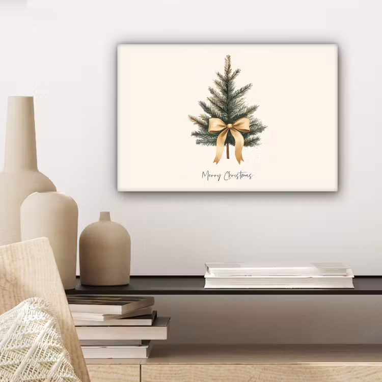 Canvas Print - Christmas tree - Christmas - Merry Christmas - Beige — 5
