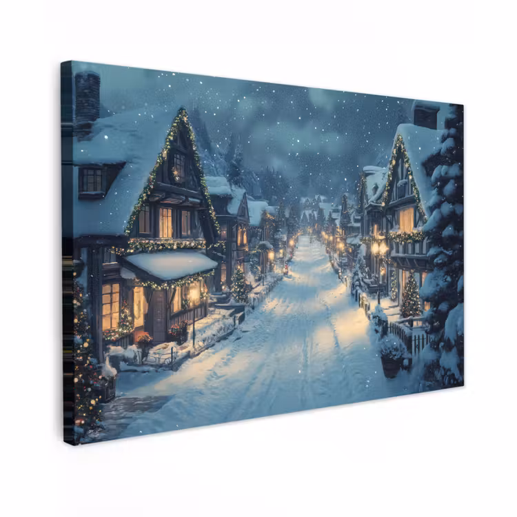 Canvas Print - Christmas Village - Christmas - Snow - Winter — 1