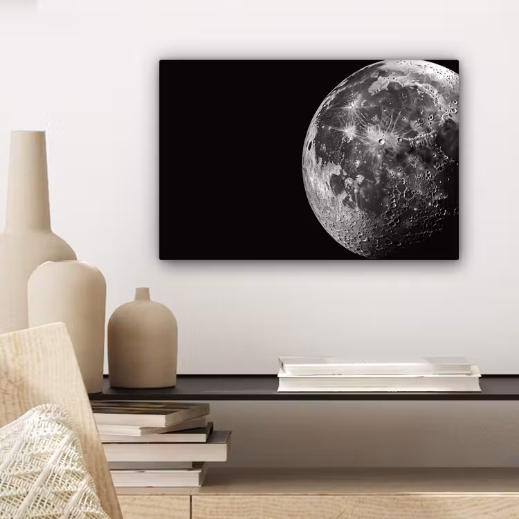 Canvas Print - Close-up - Moon - White - Texture — 5