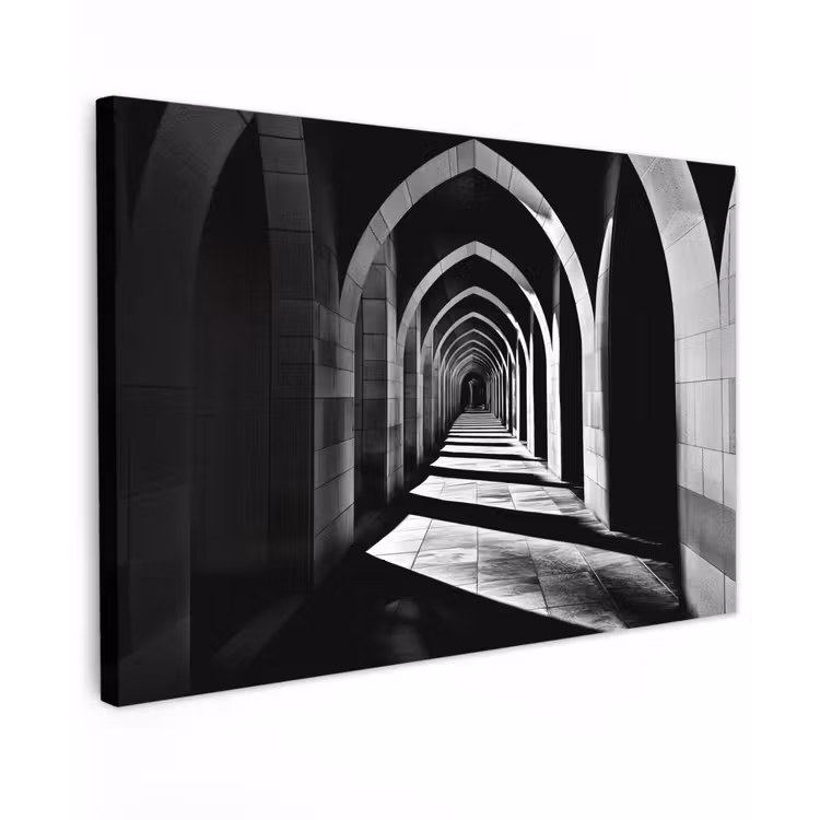 Canvas Print - Corridor - Arches - Shadow - Depth — 1