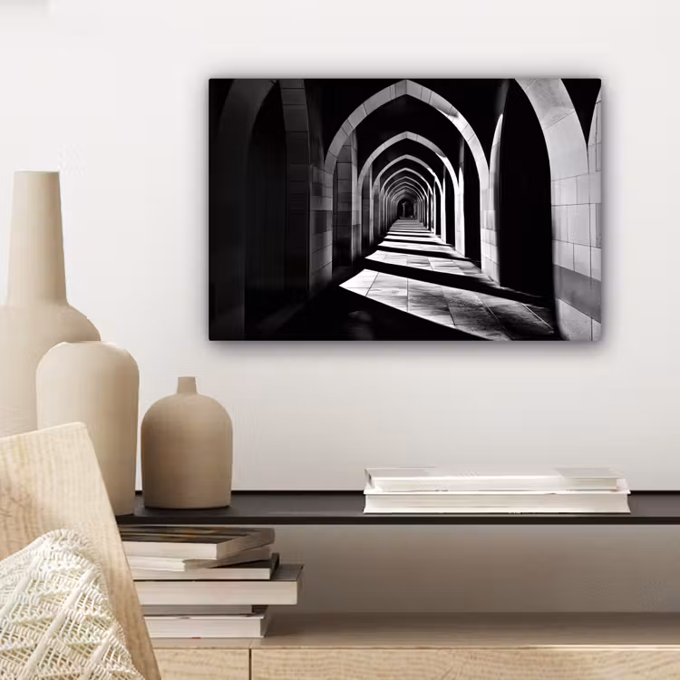 Canvas Print - Corridor - Arches - Shadow - Depth — 5