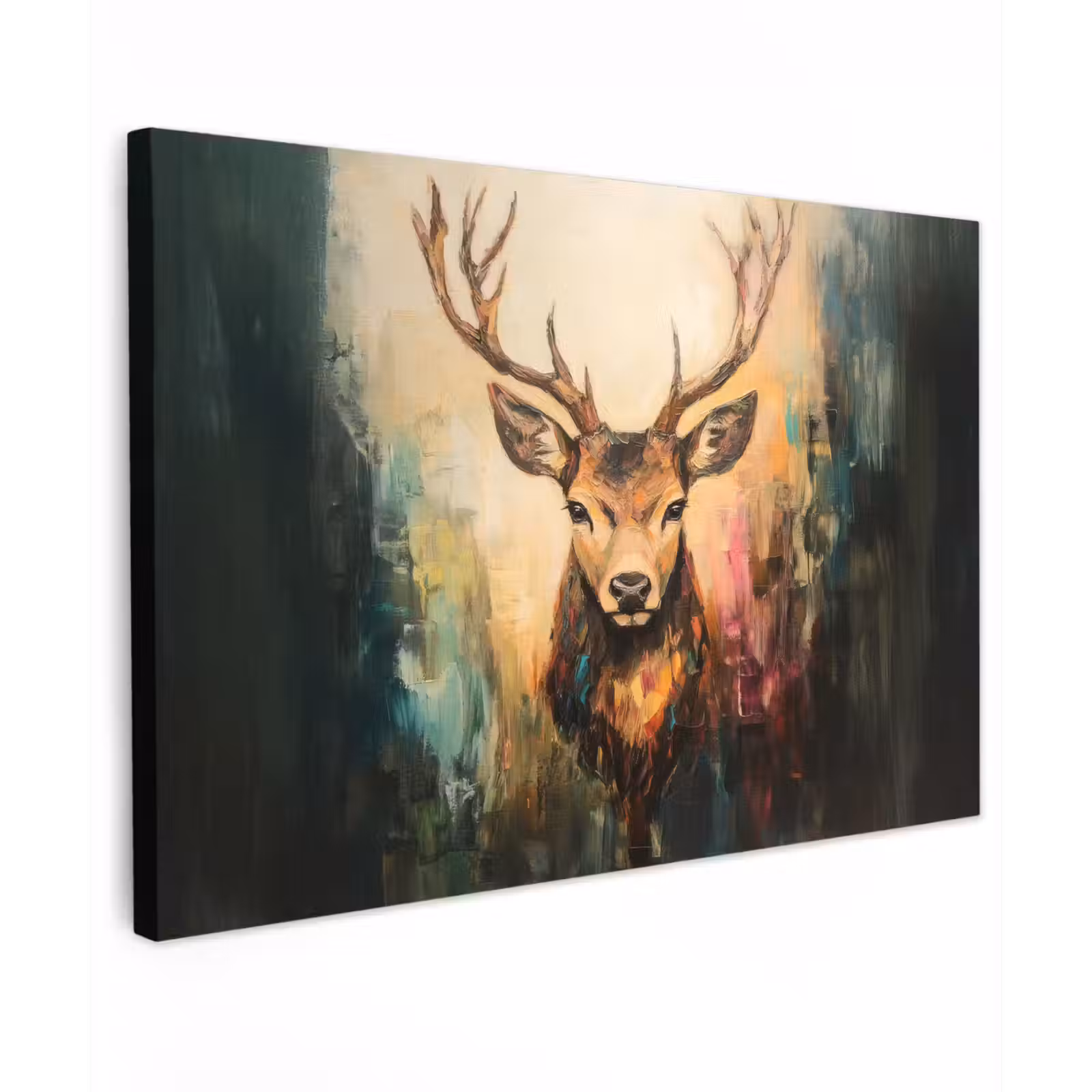 Canvas Print - Deer - Painted - Antlers - Brown — 1
