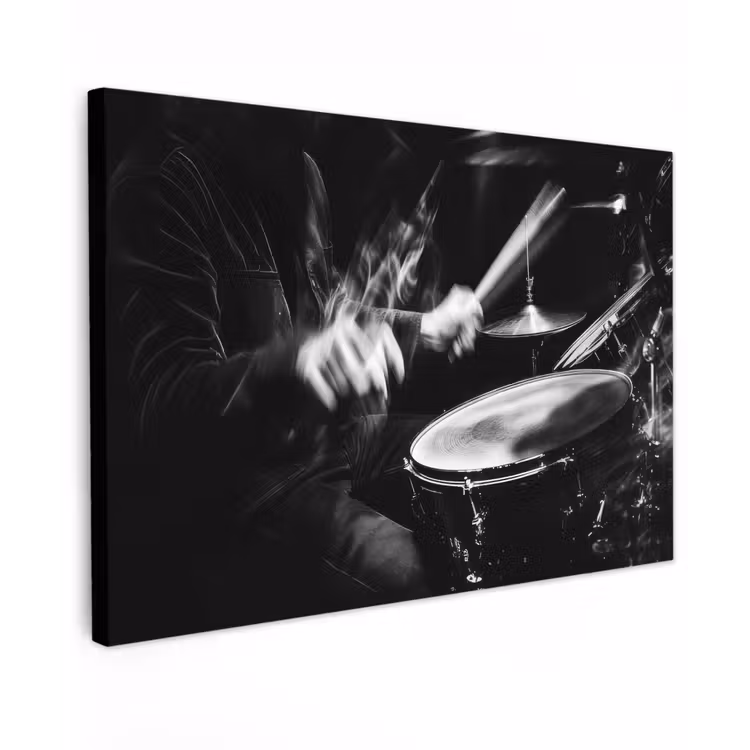 Canvas Print - Drummer - Black - Drum set — 1