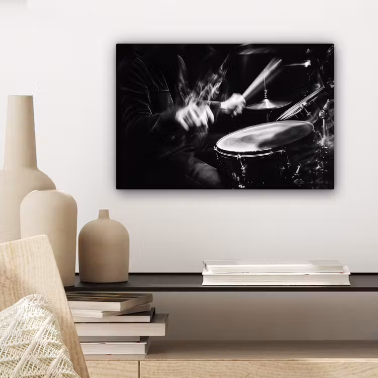 Canvas Print - Drummer - Black - Drum set — 5