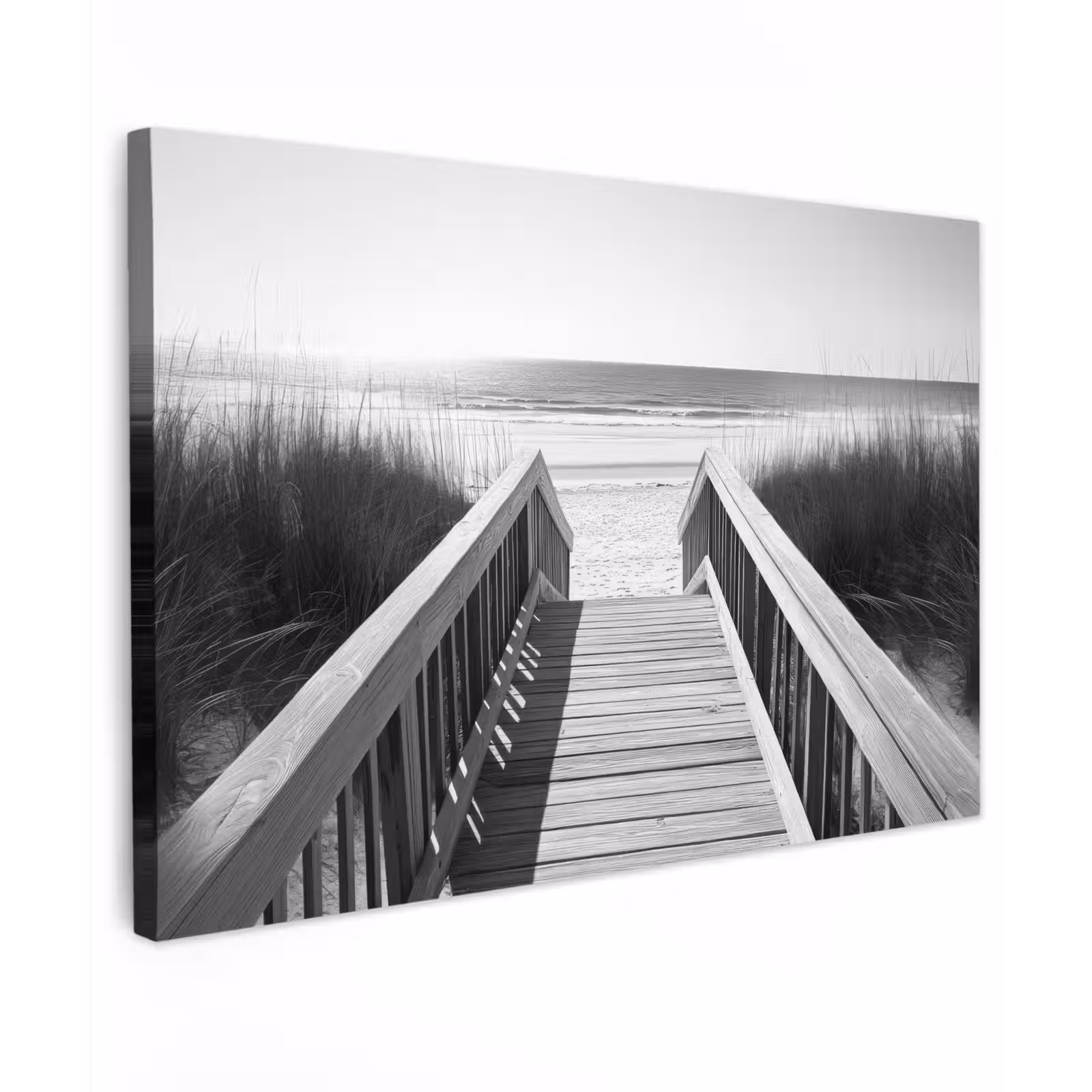 Canvas Print - Footbridge - Wood - Beach - Sea — 1