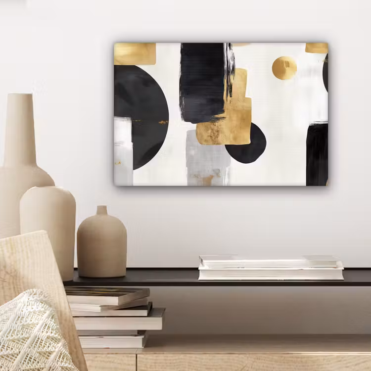 Canvas Print - Gold - Rectangles - Circles - Abstract — 5
