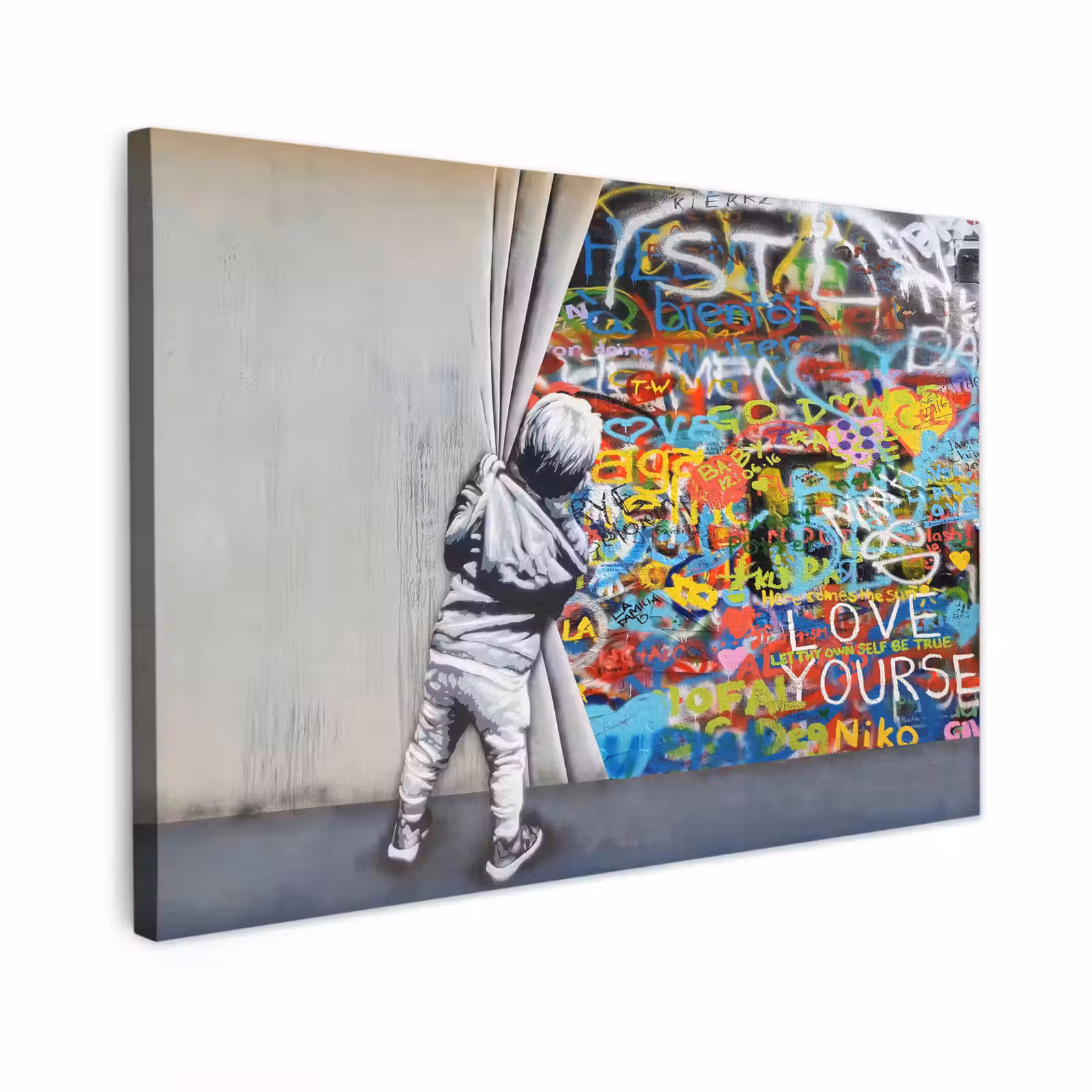 Canvas Print - Graffiti - Illusion - Boy - Street art — 1
