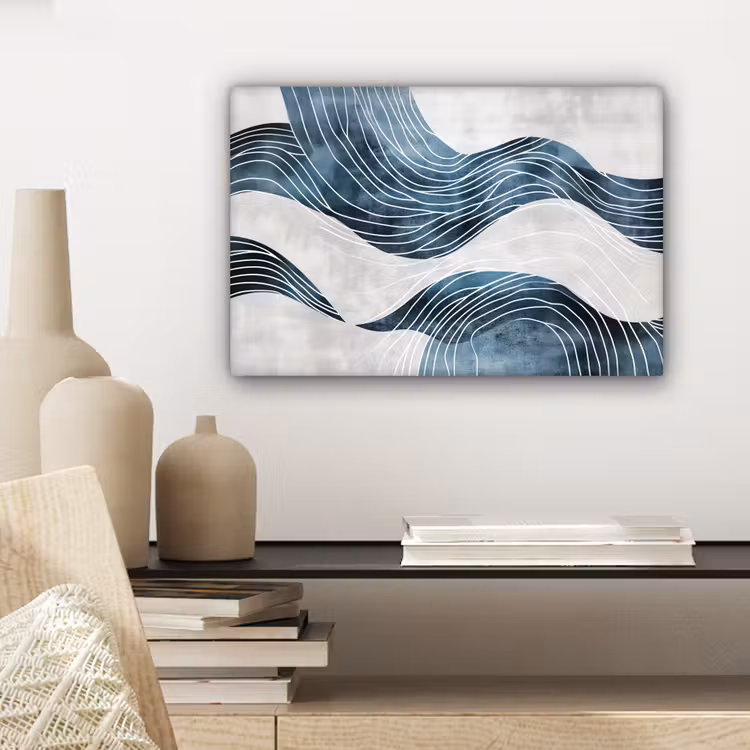 Canvas Print - Lines - Waves - Abstract - Gray — 5