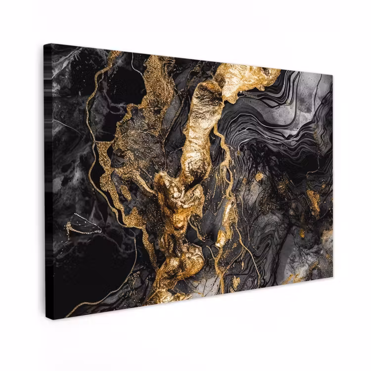 Canvas Print - Marble - Black - Gold - Abstract — 1