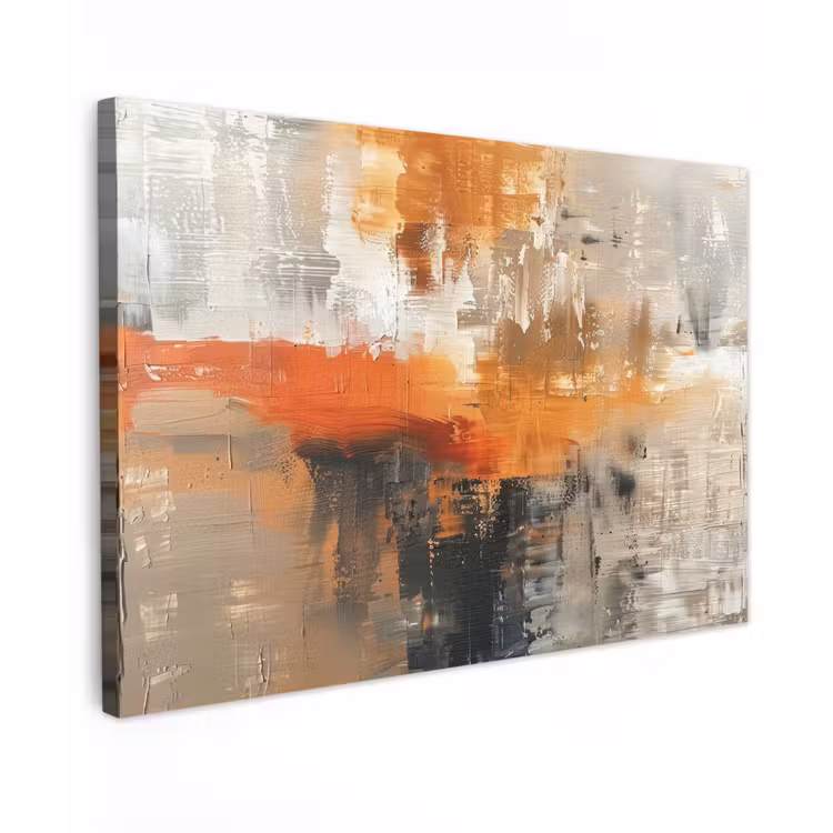 Canvas Print - Modern art - Abstract - Gold - Gray — 1